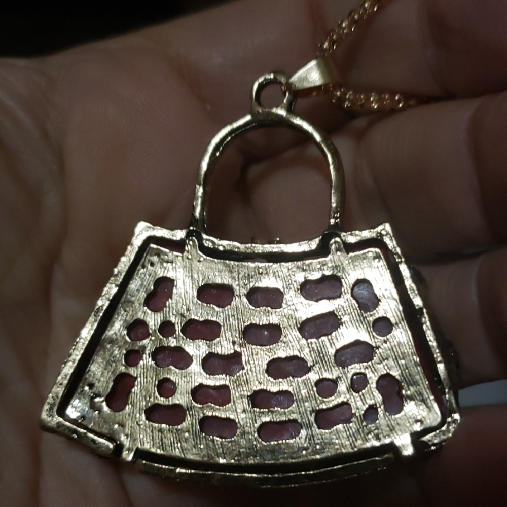 NWT Crystal purse necklace by Betsey Johnson - Picture 6 of 6